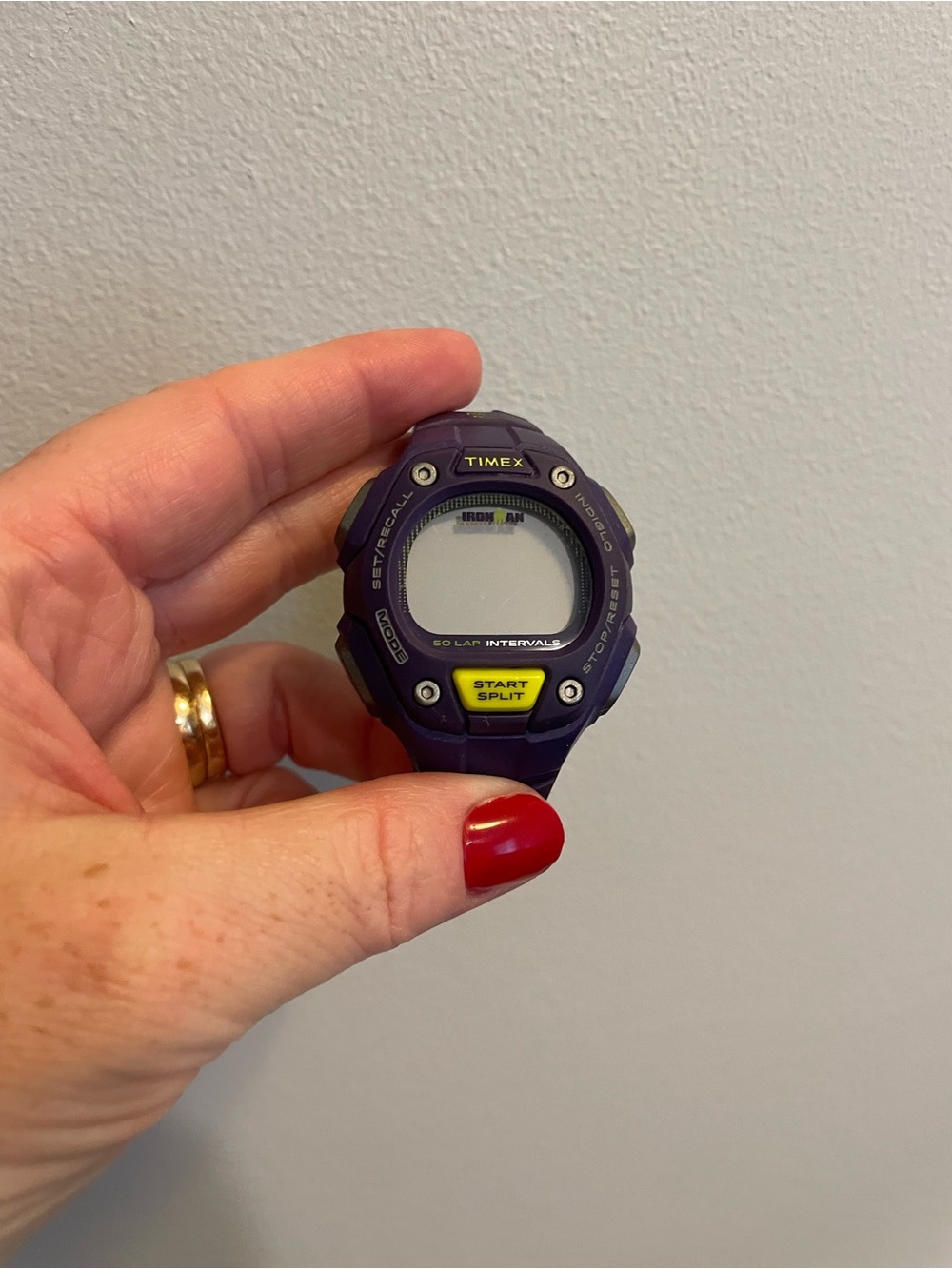 Timex Purple Digital Interval Stopwatch with Yellow Start Button
